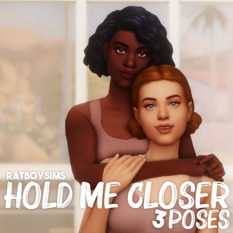 HOLD ME CLOSER POSES 3 - RATBOYSIMS Height Difference, Ts4 Cc, Sims Mods, Hold Me, The Sims 4, Sims Cc, Couple Posing, The Sims, Sims 4