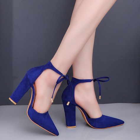 Women  Pointed Large Size High Heeled Sandals Ankle Strap Chunky Heels, Chunky Heel Pumps, Suede High Heels, Strappy High Heels, Chunky High Heels, Slingback Sandals, Stiletto Sandals, Casual Heels, Platform High Heels