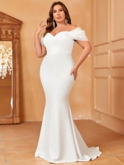 Elegant Plus Size Wedding Dress, Wedding Dress Off Shoulder, Blue Plus Size Dresses, Off Shoulder Tulle, Plus Size Lace Dress, Maternity Evening Dress, Plus Wedding Dresses, Plus Size Wedding Dress, Maternity Bridesmaid Dresses