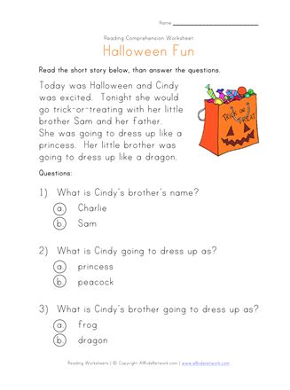 Halloween Reading Comprehension Worksheet | All Kids Network Halloween Reading Activities, Halloween Stories For Kids, Halloween Reading Activity, Halloween Worksheets Free, Halloween Reading Comprehension, Halloween Reading, Reading Comprehension Lessons, Halloween Worksheets, English Teaching Materials