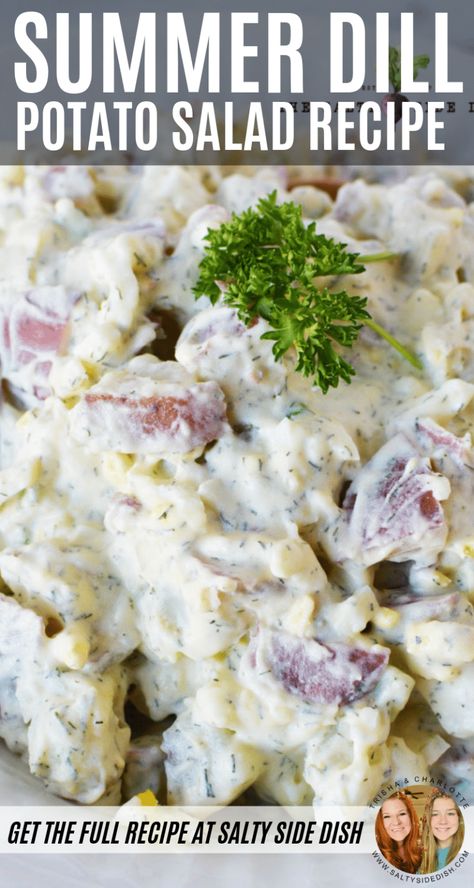 Potato Salad Recipe Red Potatoes, Dilled Potato Salad, Potato Salad With Dill Recipe, Red Potatoe Salad With Dill, Dill Potatoes Salad, Potato Dill Salad Recipe, Easy Dill Potato Salad, Red Potato Potato Salad, Red Potatoes Salad Recipe