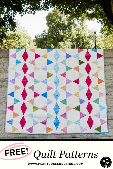 Triangle Quilt Pattern, Chinese Checkers, Checker Design, Free Pdf Pattern, Bright Fabrics, Half Square Triangle, Free Quilt Patterns, Pdf Quilt Pattern, Triangle Quilt