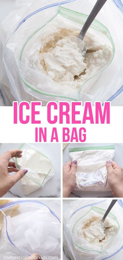 How To Make Ice Cream In A Bag, Homemade Ice Cream In A Bag, Ice Cream In A Bag, Icecream In A Bag, Easy Homemade Ice Cream, Brownie Scouts, Making Homemade Ice Cream, Child Education, Easy Ice Cream