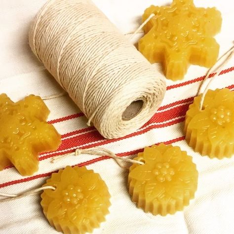 Beeswax Sachets, Wax Ornaments, Wax Crafts, Beeswax Diy, Beeswax Ornaments, Nature Learning, Bee Candles, Honey Products, Holiday Art Projects