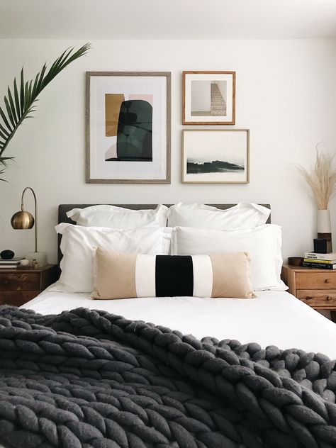 MINTED ART // lifestyle photography — Lisa. Decor Minimalist, Bedroom Inspo, My New Room, Apartment Living, First Home, Guest Bedroom, Home Decor Bedroom, Bed Design, Bedroom Makeover