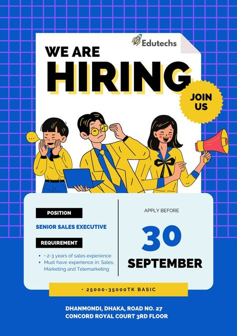 illustration digital hiring template Recruitment Poster Design, Hiring Poster, Recruitment Poster, Presentation Design Layout, Job Hiring, Graphic Design Flyer, Event Poster Design, We Are Hiring, Join Our Team