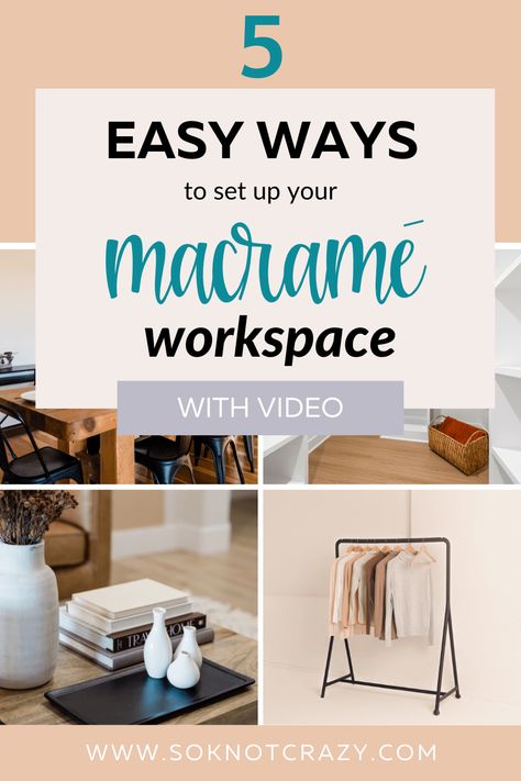 5 Easy Ways to Setup Your Macramé Workstation Macrame Working Station, How To Set Up Macrame Work Space, Macrame Board Diy, Macrame Studio Space, Diy Macrame Work Stand, Macrame Set Up, Macrame Work Station Setup, Macrame Work Station Diy, Macrame Work Station