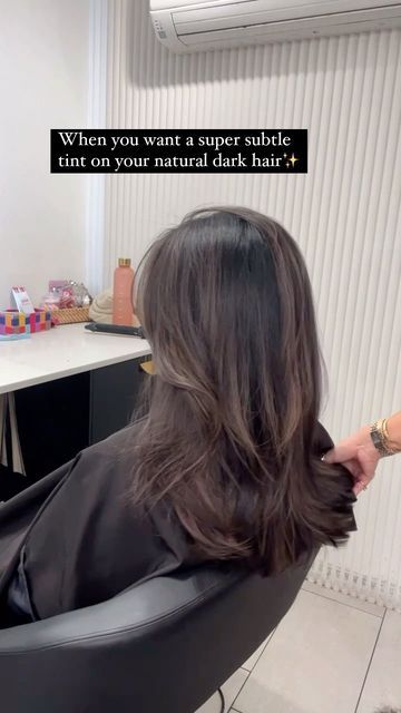 Best Colour For Black Hair, Low Maintenance Color For Dark Hair, Black Hair With Brown Ombre, Black To Dark Brown Balayage, Partial Highlights Dark Hair, No Bleach Hair Color For Black Hair, Brown Balayage Black Hair, Black Chocolate Hair, Brown Balayage Hair On Black Hair