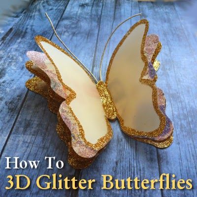 How to Make 3D Paper Butterflies Spring and Summer Craft Tutorial 3d Paper Butterflies, Birthday Themes For Adults, How To Make Butterfly, Diy Paper Butterfly, How To Make Glitter, Butterfly Embellishment, Butterfly Mobile, Butterfly Template, Image 3d