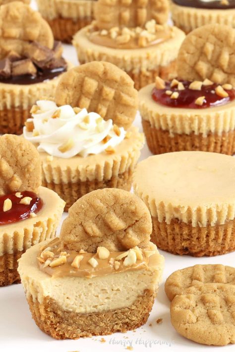 Peanut Butter Cookie Cups, Peanut Butter Cheesecake Recipes, Peanut Butter Cup Cheesecake, Homemade Peanut Butter Cookies, Peanut Butter Dessert Recipes, Cheesecake Bites Recipe, Banana Cheesecake, Chewy Peanut Butter Cookies, Cheesecake Bar Recipes