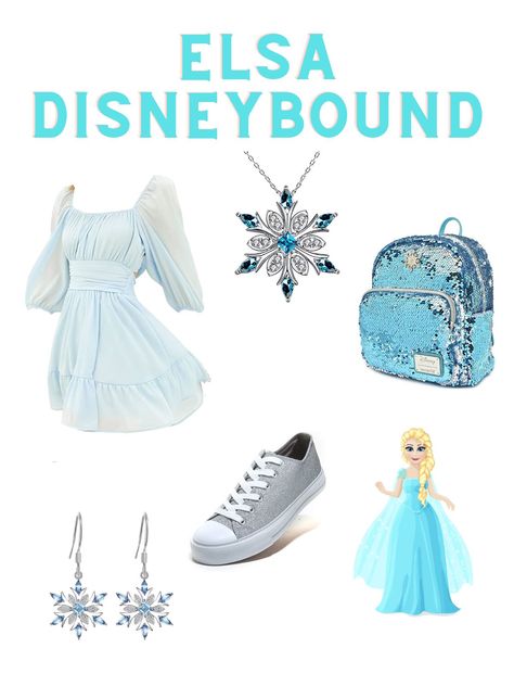 elsa Disneybound Outfits Frozen, Frozen Disney Bounding, Elsa And Anna Disneybound, Elsa Disneybound Casual, Disney Outfits Casual, Disney Princess Modern Outfits, Frozen Disney Outfits, Elsa Inspired Outfit, Disney Princess Disneybound