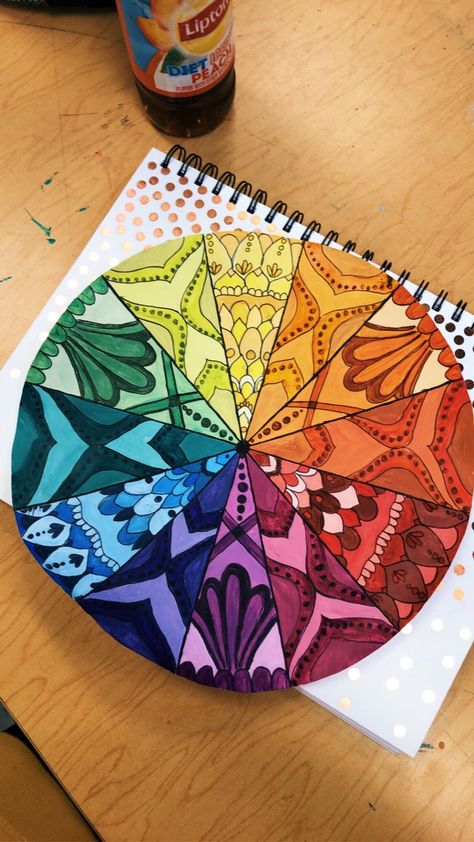 Colour Wheel Design Ideas, Color Theory Projects, Color Wheel Design, Color Wheel Art Projects, Color Wheel Projects, Color Wheel Art, Color Theory Art, Color Lessons, High School Art Lessons