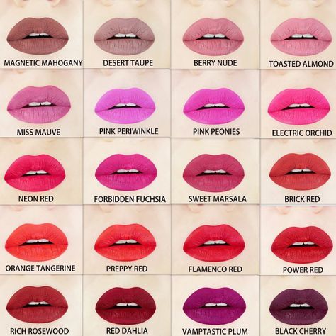 Matte Lippenstifte und (mega) knallige / außergewöhnliche Farben im Überblick – natürlich vegan & tierversuchsfrei: Perfect Lipstick Shade, Maroon Lipstick, Liquid Lipstick Swatches, Nude Liquid Lipstick, Metallic Liquid Lipstick, Matte Lipstick Shades, Lipstick For Fair Skin, Lipstick Designs, Homemade Lip Balm