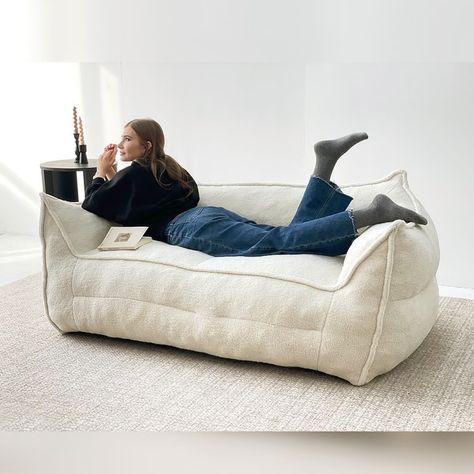 Floor Couch Soft Lazy Sofa Bean Bag Chair Sofa Loveseat - Bed Bath & Beyond - 39780392 Bean Bag Couch, Floor Couch, Bean Bag Sofa, Teddy Fabric, Beige Sofa, Lazy Sofa, Room Seating, Bag Chair, Single Sofa