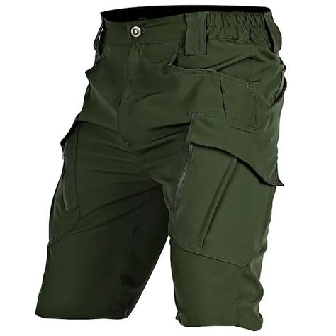 Men's Tactical Shorts Cargo Shorts Zipper Pocket Plain Waterproof Breathable Outdoor Daily Going out Fashion Casual Black Green 2024 - $21.99 Short Trousers, Casual Pants Style, Hunting Pants, Football Game Outfit, Skirt And Sneakers, Tactical Pants, Safari Style, Golf Outfits Women, Shorts Cargo