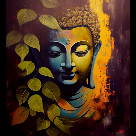 Lord Buddha Wall Painting, Bhudha Paintings Art, Wall Painting Of Buddha, Lord Buddha Acrylic Painting, Lord Budha Painting On Canvas, Painting Of Buddha On Canvas, Lord Buddha Painting, Canvas Painting Ideas Buddha, Wall Painting Buddha