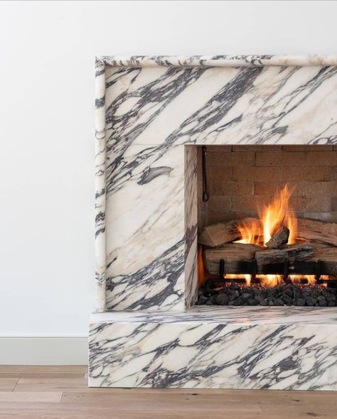 West Coast Granite on Instagram: “Wow, this is a fireplace we can get in front of! Featuring Calacatta Viola Extra marble in a honed finish. Designed by:…” Large Modern Fireplace, Viola Marble Fireplace, Fireplace Ideas With Hearth, Porcelain Fireplace, Fireplace Coastal, Marble Fireplace Mantle, Marble Hearth, Fireplace Feature Wall, Marble Fireplace Mantel