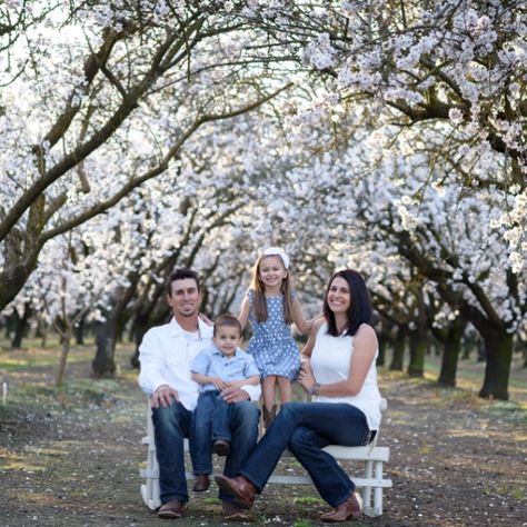 Almond Orchard Photoshoot Family, Almond Blossom Photography Family, Almond Orchard Photoshoot, Orchard Photoshoot, Family Pictures Outside, Almond Orchard, Blossom Photography, Mini Ideas, Shoot Poses