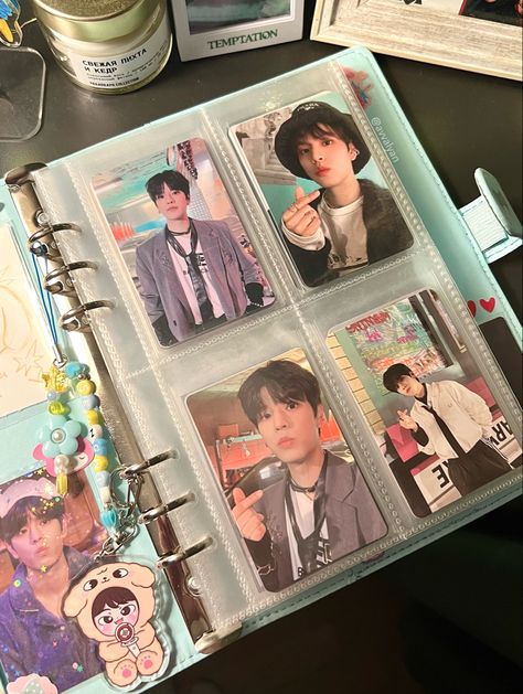 K Pop Photocard Binder, K Pop Collection Aesthetic, Kpop Photocard Binder Ideas, K Pop Photocards Collection, K Pop Binder Ideas, Binder For Photocards, K Pop Collection, Kpop Pc Binder, Photocard Binder Cover