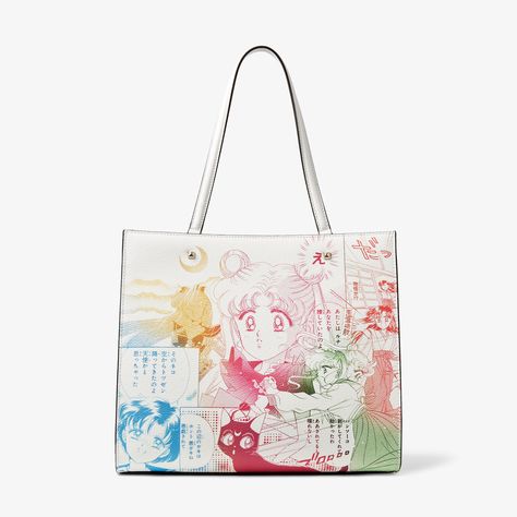 SAILOR GUARDIANS VARENNE TOTE | Manga Printed PU Leather Tote Bag | Jimmy Choo / Sailor Moon Jimmy Choo Sailor Moon, Sailor Moon Bag, Sailor Guardians, Moon Bag, Womens Designer Bags, Pretty Guardian Sailor Moon, Bags Luxury, Bon Bon, Designer Shoulder Bags