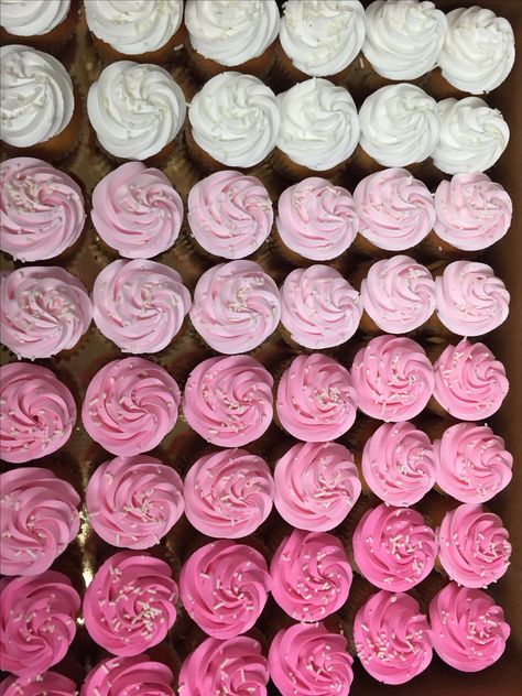 Barbie Theme Treat Table, Pink Barbie Desserts, Pink And White Party Ideas, 27 Shades Of Pink Party, Pink Sweet 16 Cupcakes, Shades Of Pink Graduation Party, 17 Shades Of Pink Party, 13 Shades Of Pink Party Ideas, Barbie Inspired Cupcakes