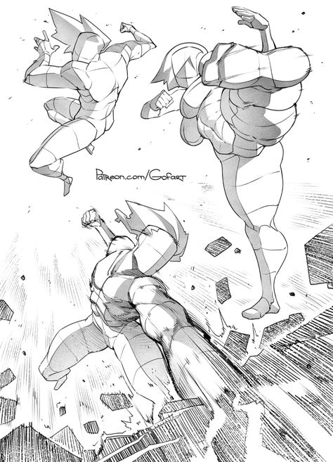 Forshorting Poses Drawing, Combat Pose Reference Drawing, Cool Poses Drawing Action, Combat Reference Pose, Anime Perspective Poses, Dynamic Poses Anime, Forshorting Poses, Forshorting Poses Reference, Manga Action Poses