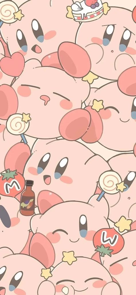 Kirby Character, Kirby Art, Images Kawaii, Iphone Wallpaper Kawaii, Cute Simple Wallpapers, Hello Kitty Iphone Wallpaper, Dessin Adorable, Cute Patterns Wallpaper, Pretty Wallpaper Iphone