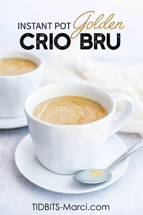 Instant Pot Golden Crio Bru is a combination of Golden Milk and Chocolate Crio Bru.  Perfect warm drink and it's healthy too!  #instantpotrecipes #hotchocolate #criobru #goldenmilk Crio Bru Recipes, Crio Bru, Advocare Recipes, Scratch Cooking, Savory Foods, Vanilla Almond Milk, Whip It, Golden Milk, New Recipes To Try