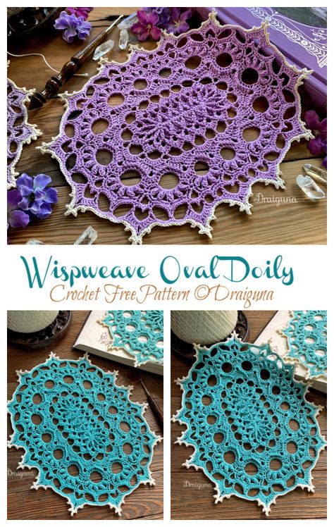 Wispweave Oval Doily Crochet Free Pattern - Crochet & Knitting Oval Doily Crochet Pattern Free, Dollies Crochet Free Pattern, Free Crochet Doily Patterns, Diagram Chart, Crochet Mandala Pattern, Bracelets Easy, Diy Bracelets Easy, Crochet Doily Patterns, Crochet Mandala