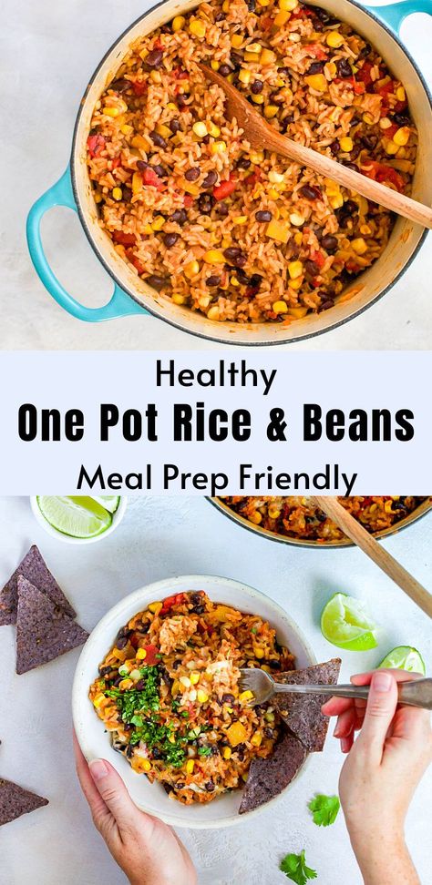 Meatless Rice Meals, Vegetarian Rice Recipes Easy, Rice And Bean Bowl Recipe, Rice And Bean Recipes Main Dishes, Rice And Bean Bowl, Rice And Beans Bowl, Bean Rice Bowl, Bean And Rice, Vegan Rice Dinner Recipes