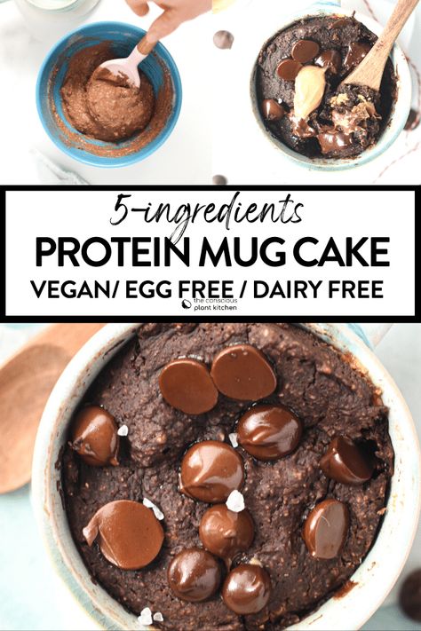 This 90 second Single serve Chocolate Protein Powder Mug Cake recipe is the best post workout breakfast or snack with 16 g protein per serve and only 160 kcal. Bonus, this is a vegan protein mug too made with out eggs or dairy. Protein Muffin In A Mug, Protein Powder Mug Cake, Mug Cake Protein Powder, Protein Mug Cake, Protein Powder Mug Cake Easy, Chocolate Protein Mug Cake, Protein Mug Cake Vegan, Protein Mug Cake Chocolate, First Phorm Protein Mug Cake