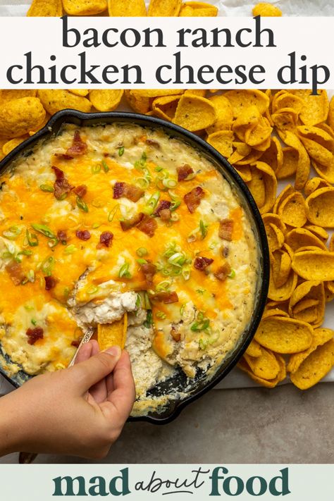 Chicken Cheese Dip, Spicy Buffalo Chicken Dip, Bacon Ranch Dip, Panini Recipes Chicken, Chicken Dip Recipe, Bacon Dip, Chicken Dip, Chicken Dips, Chicken Bacon Ranch