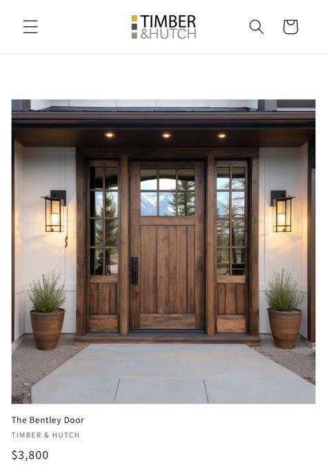 Modern Mountain Home Front Door, Cedar Doors Front Entry, Barndominium Front Door Ideas, Two Doors Entrance, Barndominium Front Door, Oversized Front Door, Solid Front Door, Front Foor, Craftsman Front Porch