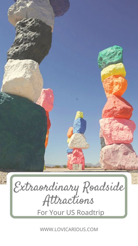 extraordinary roadside attractions for your US Roadtrip Across America Road Trip, Route 1 Road Trip East Coast, Best Cross Country Road Trip Route, Cross Country Rv Road Trip, Road Trip Usa Bucket Lists, Road Side Attractions, Road Trip Across The United States, Cross Country Road Trip Routes, State Sign Pictures Road Trips