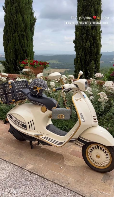 Italy Summer Fashion, Luxury Birthday Gifts, Summer Car, Bike Aesthetic, Vespa Girl, Expensive Bag, Retro Gadgets, Chic Halloween, Vespa Vintage