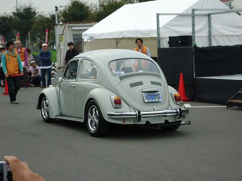 Nice looking late model Cal-Look Bug with Porsche Fuchs five spoke wheels. Volkswagon Van, Vw Racing, Porsche Wheels, Bug Car, Vw Classic, Vw Aircooled, Vw Beetle Classic, Vw Vintage, Vw Bugs