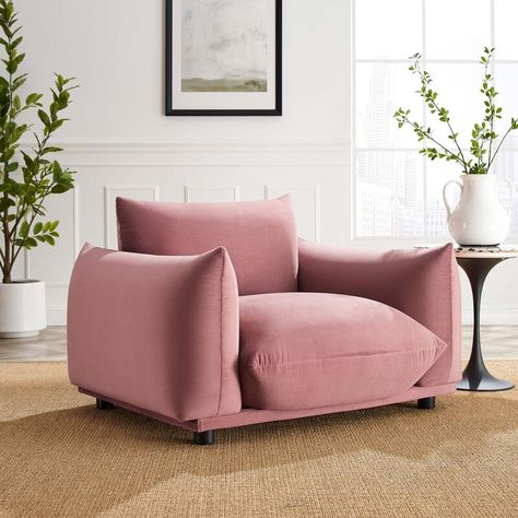 Everly Quinn Anngie 38'' Wide Armchair | Wayfair 2023 Mood, Velvet Lounge Chair, Velvet Lounge, Cozy Chair, Chair And A Half, Upholstered Sectional, Velvet Chair, Modway Furniture, Modern Armchair