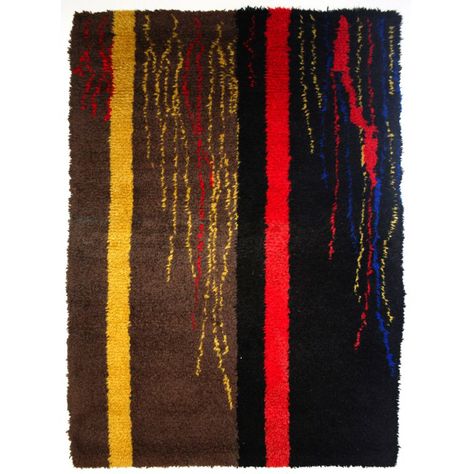 Mid-Century Modern French Wool Rug | See more antique and modern Western European Rugs at https://www.1stdibs.com/furniture/rugs-carpets/western-european-rugs French Rug, Wool Shag Rug, Modern Wool Rugs, Modern French, Geometric Decor, Handwoven Kilim, Kilim Woven, Contemporary Rugs, Modern Retro