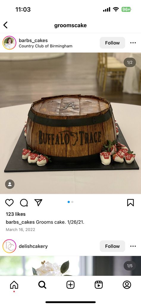 Grooms Cake Outdoorsman, Beer Grooms Cake, Aged To Perfection Cake, Whiskey Barrel Cake, Grooms Cake Tables, Groomsman Cake, 50th Birthday Party Themes, Barrel Cake, Cupcake Ideas