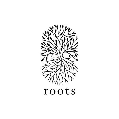 Plant Roots Illustration, Roots Illustration Design, Russ Logo, Forest Icon, Psychology Logo, Roots Illustration, Cashew Tree, Roots Logo, Ring Logo