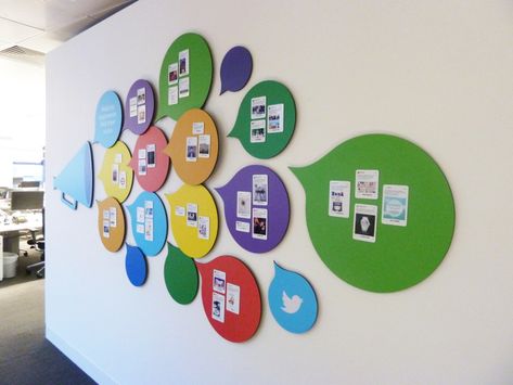 Bespoke Magnetic Tweet Wall | Logovisual Ltd School Reception, English Center, Office Graphics, School Display, Office Wall Design, Home Decor Wallpaper, Kindergarten Design, Room Decor Living Room, School Wall Art