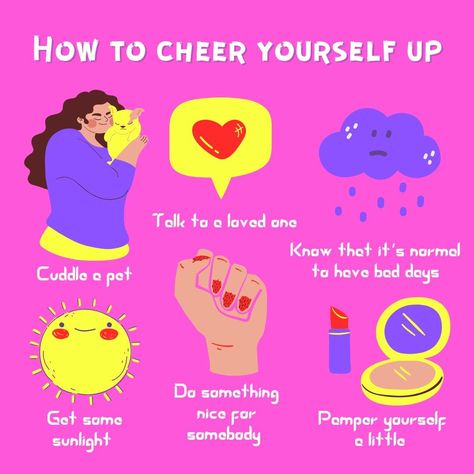 Feeling down? Here are some simple ways to cheer yourself up fast and improve your mood. How to boost your mood, how to get rid of bad feelings. How to stop feeling down. How to feel better. Self care for your mental wellness. How to be happy. How to be happier. Self care routine. Self care ideas. How to improve your mental health. Self improvement. Personal development. #selfcare #mentalwellness #mood How To Make Your Self Feel Better, How To Get Your Feelings Out, Ways To Make Yourself Feel Better, How To Feel Happy About Yourself, Ways To Comfort Yourself, How To Comfort Yourself, How To Make It Feel Good Down There, To Make You Feel Better, How To Cheer Yourself Up