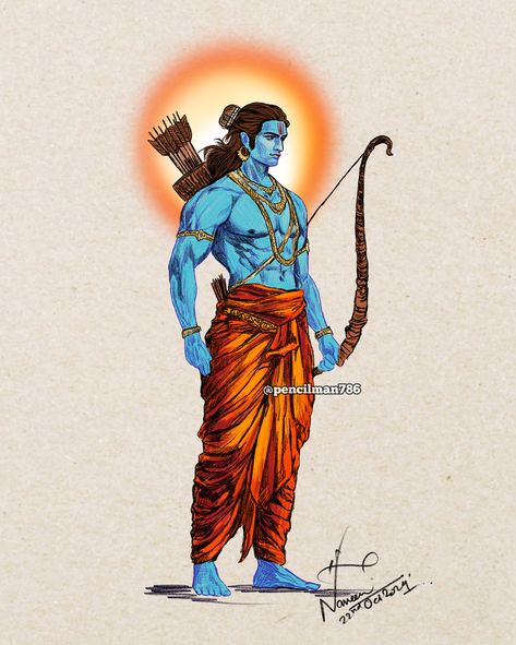 बोलो जय श्री राम 🌺 🙏 Humare saath ho Raghunath to kis baat ki chinta ! Do you agree? Capturing the divine essence of Lord Shri Ram through the pencil! 🌺 Join me on this spiritual journey as we bring to life the timeless tale of courage, honor, and devotion. What does Lord Ram symbolize for you? Share your thoughts in the comments! 👇 #ArtOfRam #PencilDrawing #DivineArt” Follow @pencilman786 for more of such #artwork #jaishriram #ramayana #ramayan #pencilman786 #art #pencildrawing... Lord Ram Art Illustrations, Lord Ram Art, Lords Drawing, Shree Ram Drawing, Ram Sketch, Lord Shri Ram, God Family Tree, God Sketch, Mythology Drawing