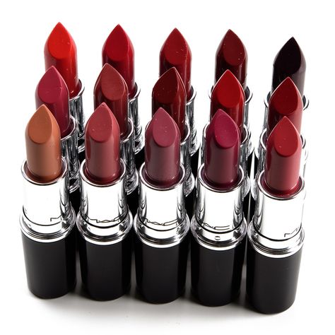 MAC Lustreglass Lipstick ($22.00 for 0.10 oz.) just released and replaces the brand's original Lustre-finish lipsticks. MAC listed 20 shades on their website, but only 15 of the shades were available when I purchased. Mac Lustreglass Lipstick, Beauty Corner, Lip Swatches, Lipstick Swatches, Gel Liner, Mac Lipstick, Editorial Makeup, Lipstick Shades, Gel Eyeliner