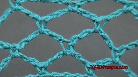 Stitch Gallery & Glossary Episode #11: Diamond Mesh Stitch « YARNutopia by Nadia Fuad Diamond Mesh Stitch Crochet, Mesh Stitch Crochet, Unique Stitches, Mesh Crochet, Mesh Stitch, Crochet Styles, Rope Projects, Crochet Unique, Crochet Fish