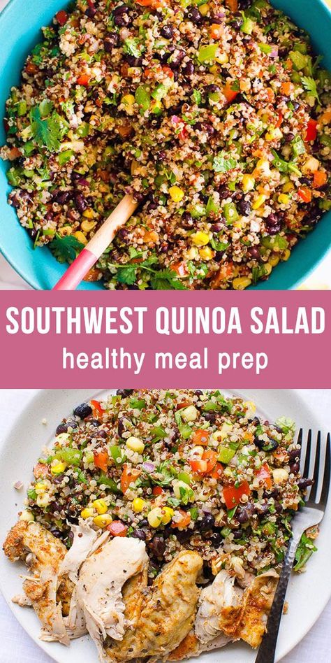 Superfood Southwest Quinoa Salad that is perfect for dinner, meal prep, lunch, cookout side. It is healthy, bright and tasty. Make ahead as Southwest quinoa salad tastes even better when cold. #ifoodreal #cleaneating #healthy #recipe #quinoa #salad Quinoa Recipes Dinner, Southwest Quinoa, Southwest Quinoa Salad, Recipe Quinoa, Healthy Family Recipes, Southwest Recipes, Quinoa Recipes Healthy, Meal Prep Lunch, Prep Lunch