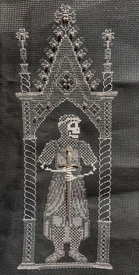 Victorian Cross Stitch, Witch Cross Stitch, Blackwork Cross Stitch, Gothic Crosses, World Photo, Victorian Gothic, Embroidery Inspiration, Embroidery And Stitching, Weaving Techniques