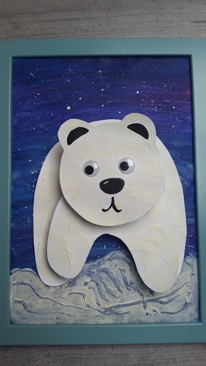 Arctic Animals Preschool Activities, Polar Bear Craft, Winter Crafts Preschool, Christmas Art For Kids, Winter Art Lesson, Polar Bear Art, Art Activities For Toddlers, Winter Art Projects, Polar Animals