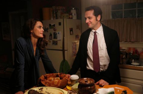 Paige wants to have Pastor Tim and his wife over for her birthday dinner, an event that goes about as well as one could hope. Okay, so maybe the Jennings didn’t expect to discuss their oldest child getting baptized while breaking bread with the churchgoers.   Review: ‘The Americans’ Season 3 Episode 4, ‘Dimebag,’ Pushes Parents to the Limit | IndieWire Elizabeth Jennings, The Americans Tv Show, Matthew Rhys, Matthews Rhys, Keri Russell, American Series, The Americans, The Emmys, Mary Shelley