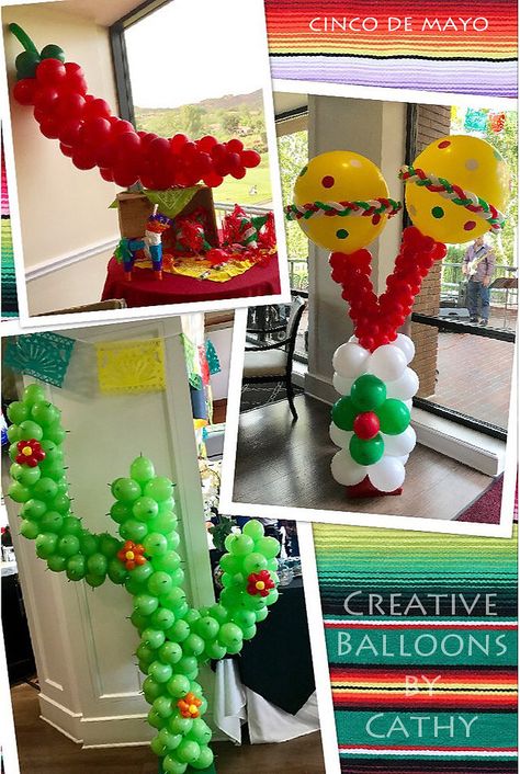 Cactus Balloon, Camarillo California, Balloon Artist, Space Theme Party, Event Bar, Mexican Party Theme, Balloon Twisting, Fiesta Theme, 5 De Mayo